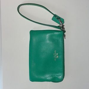 Lime green Coach wristlet